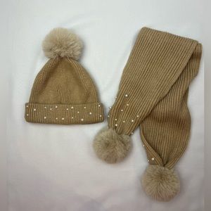 Zara kids beaded hat and scarf set | one size